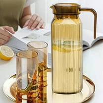 JingChun Plastic Pitcher with Lid - Beverage Serveware and Storage Container for Hot or Cold Drinks, Fridge Pitcher, Juice Container, Water Jug, Iced Tea Pitcher or Milk Pitcher