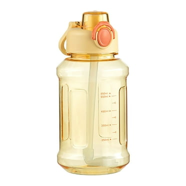 JingChun Plastic Water Bottle with Straw and Handle Large Sports Motivational Water Bottle Flask with Capacity Marker Leakproof Water Jug for Gym