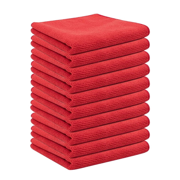 JingChun Professional Commercial Grade Microfiber Cleaning Cloth 10 Value Pack 9 x 9 inch (Extra Thick, Extra Absorbant, Cleaning Power and Dry Fast)