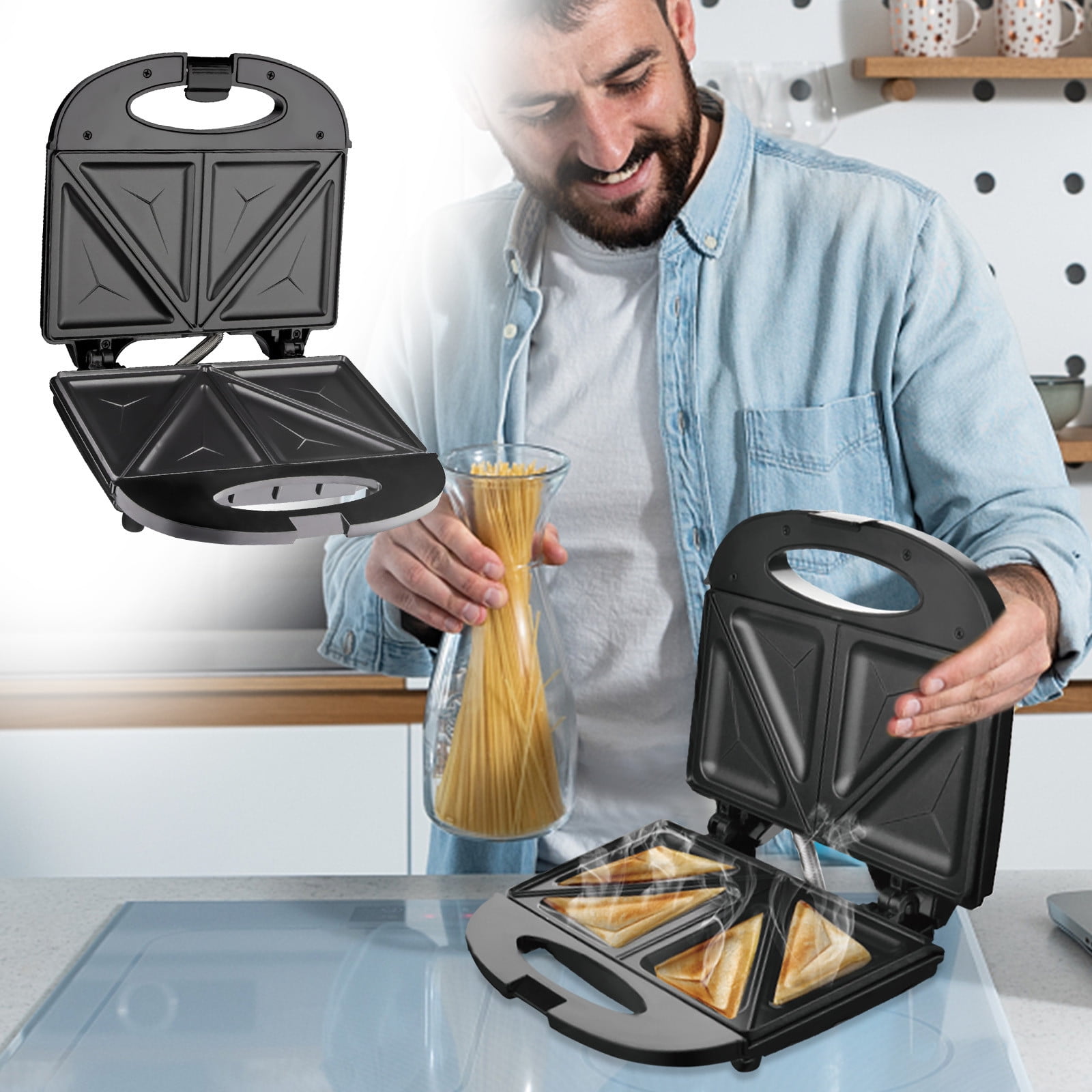 JingChun Sandwich Maker, Panini Press Sandwich Toaster Breakfast