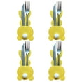 thumbnail image 1 of JingChun Set of 4 Easter Bunny Cutlery Bag Cutlery Set with Tail bag, 1 of 9