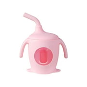 JingChun Silicone Training Cup with Straw & Handles | Baby Sippy Cup | Water Drinking Cup for Infants and Toddlers 6 Months+, 180ml