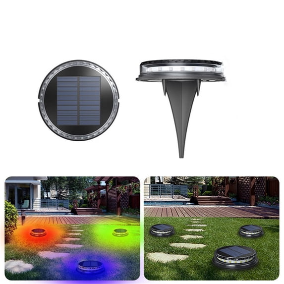 JingChun Solar Ground Lights, 1PC LED Solar Lights Outdoor Waterproof Solar Disc Lights In-Ground Landscape Lighting Outdoor Lights for Patio Pathway Lawn Yard Driveway Walkway