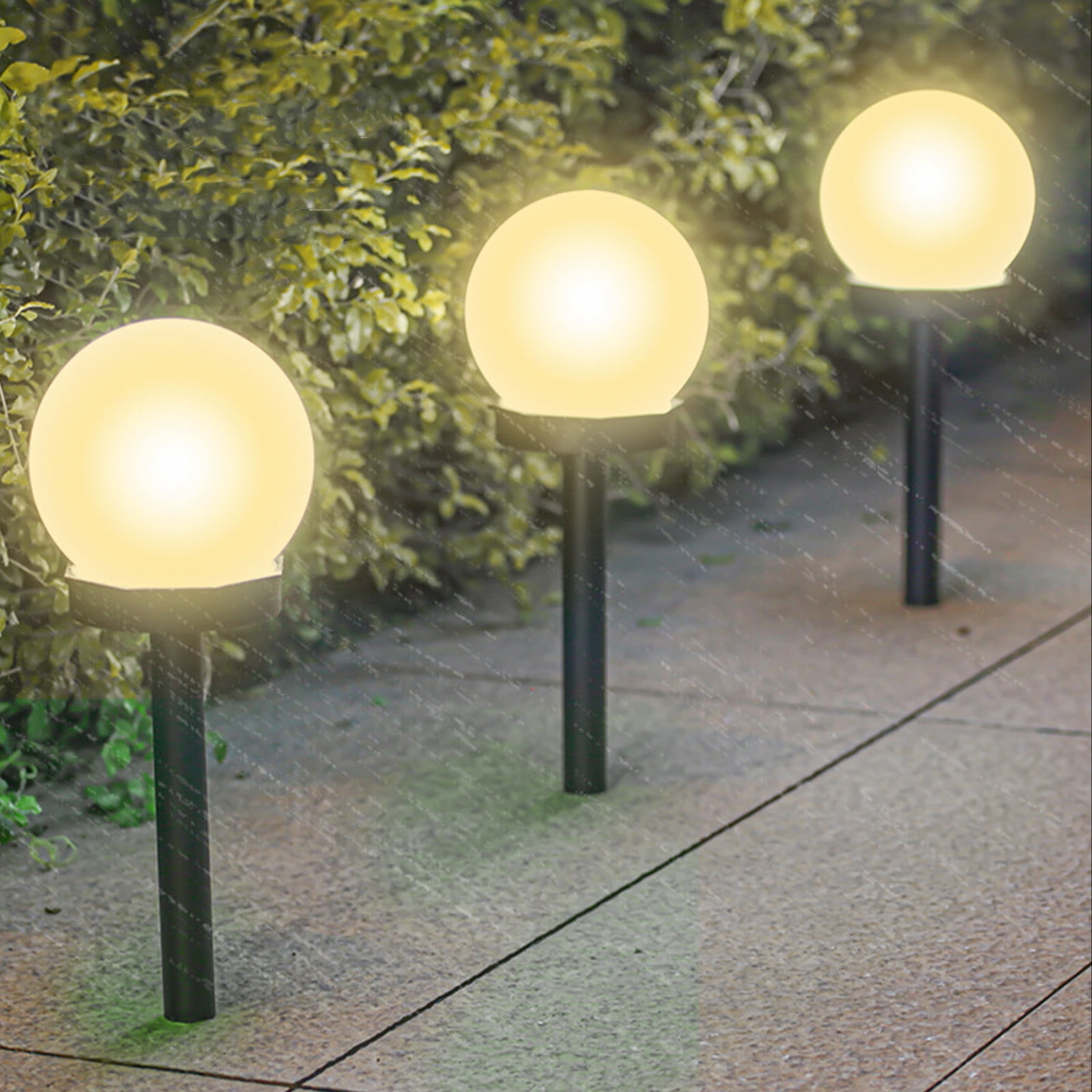 FONDOTIN Solar Garden Lights – Colorful Crackle Glass Ball LED Stake Lights For Pathway, Lawn & Patio