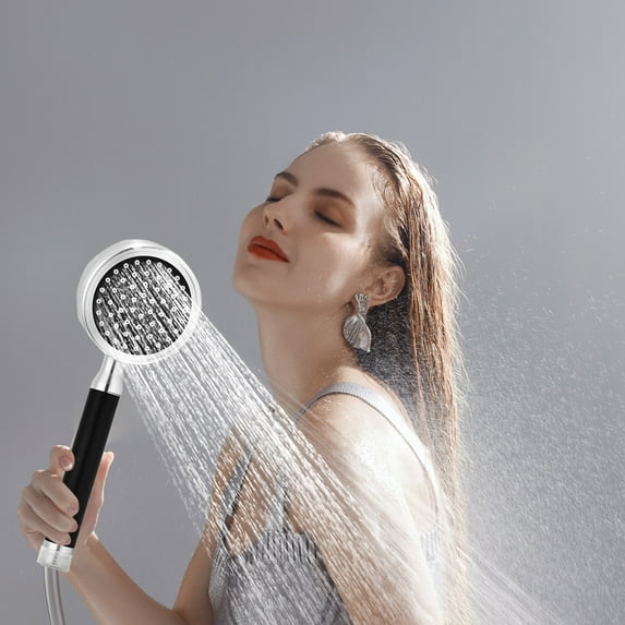 JingChun Space Aluminum Shower Nozzle,Pressurized Bathroom Faucet Shower Head, Water Heater Household Bath Shower Head Four-Point Universal Interface Removable and Easy To Clean