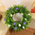 thumbnail image 1 of JingChun Spring Summer Wreath for Front Door Artificial Floral Door Wreath with Vibrant Plastic Flowers and Green Leaves for Home Farmhouse Holiday Decor, 1 of 4