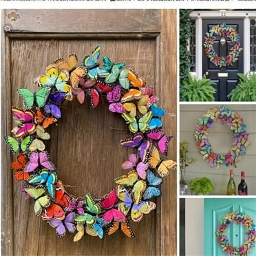 JingChun Spring and Summer Wreath - Summer Door Wreaths for Front Door, Spring Door Wreath Simulated Garland Spring Decoration Hotel Restaurant