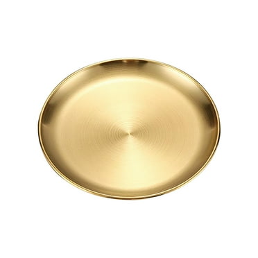 JingChun Stainless Steel Dessert Appetizer Plates, Round Lunch Plates, Small Serving Camping Salad Plate for Outdoor Camping, Snack and BBQ