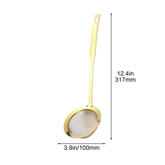 JingChun Stainless Steel Fat Skimmer Spoon, Fine Mesh Strainer Filter Spoon Food Strainer and Hot Pot Skimmer with Long Handle