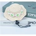 thumbnail image 1 of JingChun Straw Sombrero Hat Pet Sun Cap with Flowers Birthday Party Hat for Small Puppy, 1 of 2