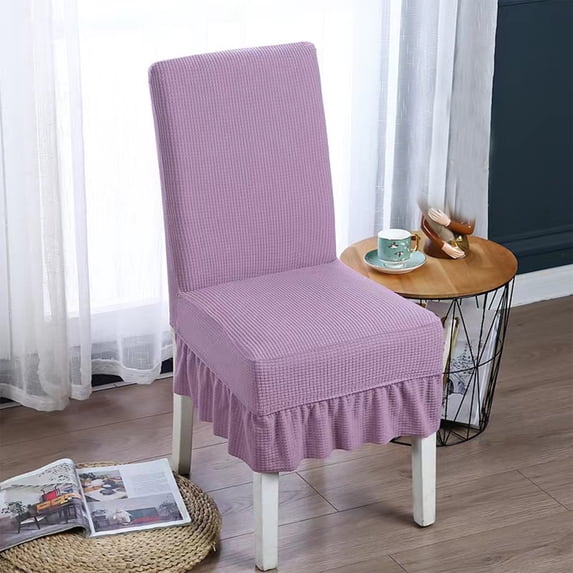 JingChun Stretchy Dining Room Chair Covers with Long Skirt, Removable Washable Universal Anti-Dirty Parsons Slipcovers for Home Kitchen Party