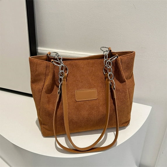 JingChun Striped Velvet Bag Large Capacity Commuters Handheld Canvas Tote Tote Hundred Casual Shoulder Crossbody Bag