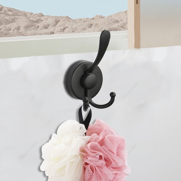 JingChun Suction Cup Hooks, 1 Pack Heavy Duty Shower Hooks for Inside Shower, No Drill Towel Hooks for Bathroom Wall, Kitchen, Glass, Mirror, Tile to Hang Towels, Robes, Loofah