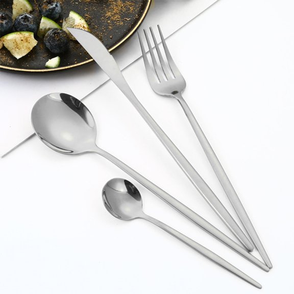 JingChun Tableware 24Pcs Stainless Steel Dinnerware Set Cutlery Spoon fork Western Cutleri Silverware Flatware Tableware Stainless steelt