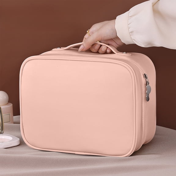 JingChun Travel Makeup Train Case Makeup Cosmetic Case Organizer Portable Artist Storage Bag with Adjustable Dividers for Cosmetics Makeup Brushes Toiletry Jewelry Digital Accessories