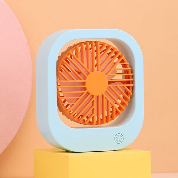 JingChun USB Desk Fan, Mini Fan Portable, Strong Airflow & Quiet Operation, Three-Speed Wind Small Cooling Fan, 360°Rotatable Head for Home office Table and Desktop Blue One Size