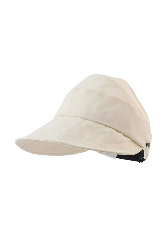Women Sun Hat for Outdoor UV Protection, Wide Brim Sun Hat Ponytail, Convertible Zip-off Beach Hat Visor