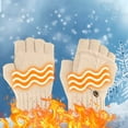 thumbnail image 1 of JingChun Women's & Men's USB Heated Gloves Knitting Hands Full & Half Heated Fingerless Heating Warmer with Button Washable Design Winter Christmas Gifts, 1 of 5