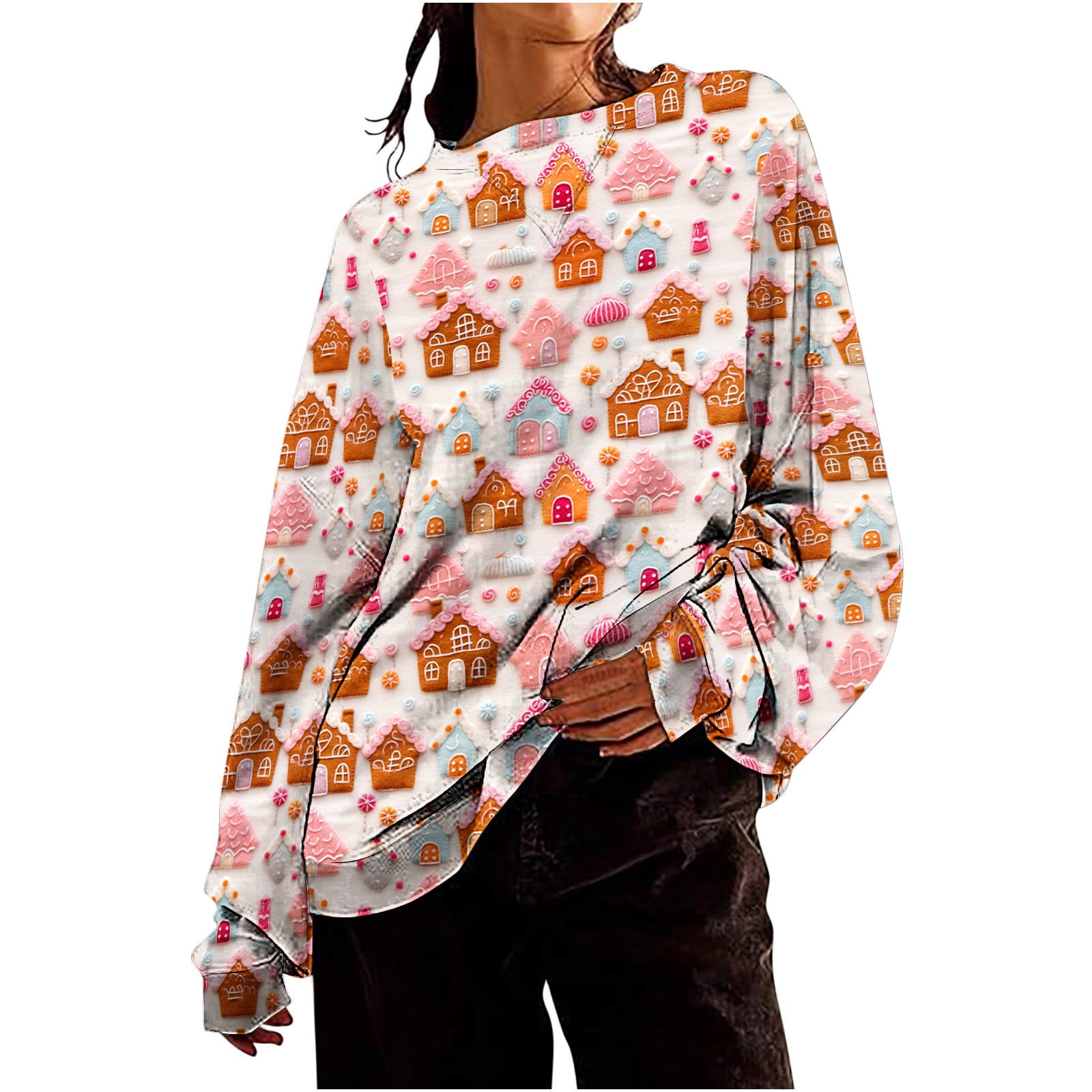 JingHai Black and Friday Deals Womens Oversized Sweatshirts Hoodies 3D