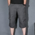 thumbnail image 1 of JingHai Cargo Work Shorts Men's 3/4 Capri Shorts Below Knee Cotton Casual Long Inseam Shorts Big and Tall Men Sports Pants with Multi Pockets Gray L, 1 of 6