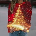 thumbnail image 1 of JingHai Christmas Ugly Sweaters for Women Sparkling Printed Crewneck Graphic Knit Sweatshirts Cute Funny Shirts Fall Winter Apparel-Red M, 1 of 4