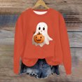 JingHai Halloween Sweatshirt for Women Cute Ghost Sweater Knit Crewneck