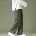 thumbnail image 1 of JingHai Men's Dress Pants Plus Size 2024 Fold Pleated Straight Wide Leg Suit Pants Business Casual Pants with Pocket Army Green L, 1 of 3