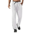 thumbnail image 1 of JingHai Men's Jogger Sweatpants Zipper Pockets Breathable Running Gym Workout Athletic Mesh Pants Open Bottom White XL, 1 of 5