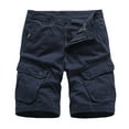 thumbnail image 1 of JingHai Mens Belted Cargo Shorts, Relaxed Fit Casual Knee Length Cargo Shorts for Men Plus Size 2024 (Big and Tall Shorts for Men) Dark Blue XXL, 1 of 2