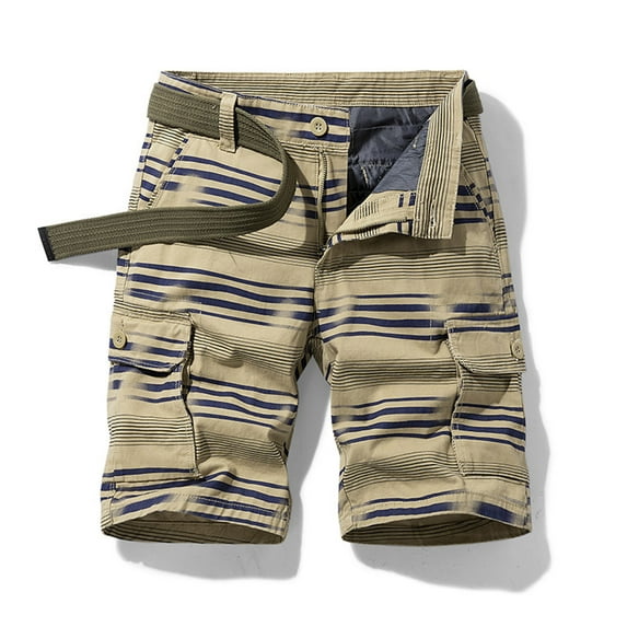 JingHai Mens Belted Cargo Shorts, Relaxed Fit Casual Knee Length Cargo Shorts for Men Plus Size 2024 (Big and Tall Shorts for Men) Khaki XXXL