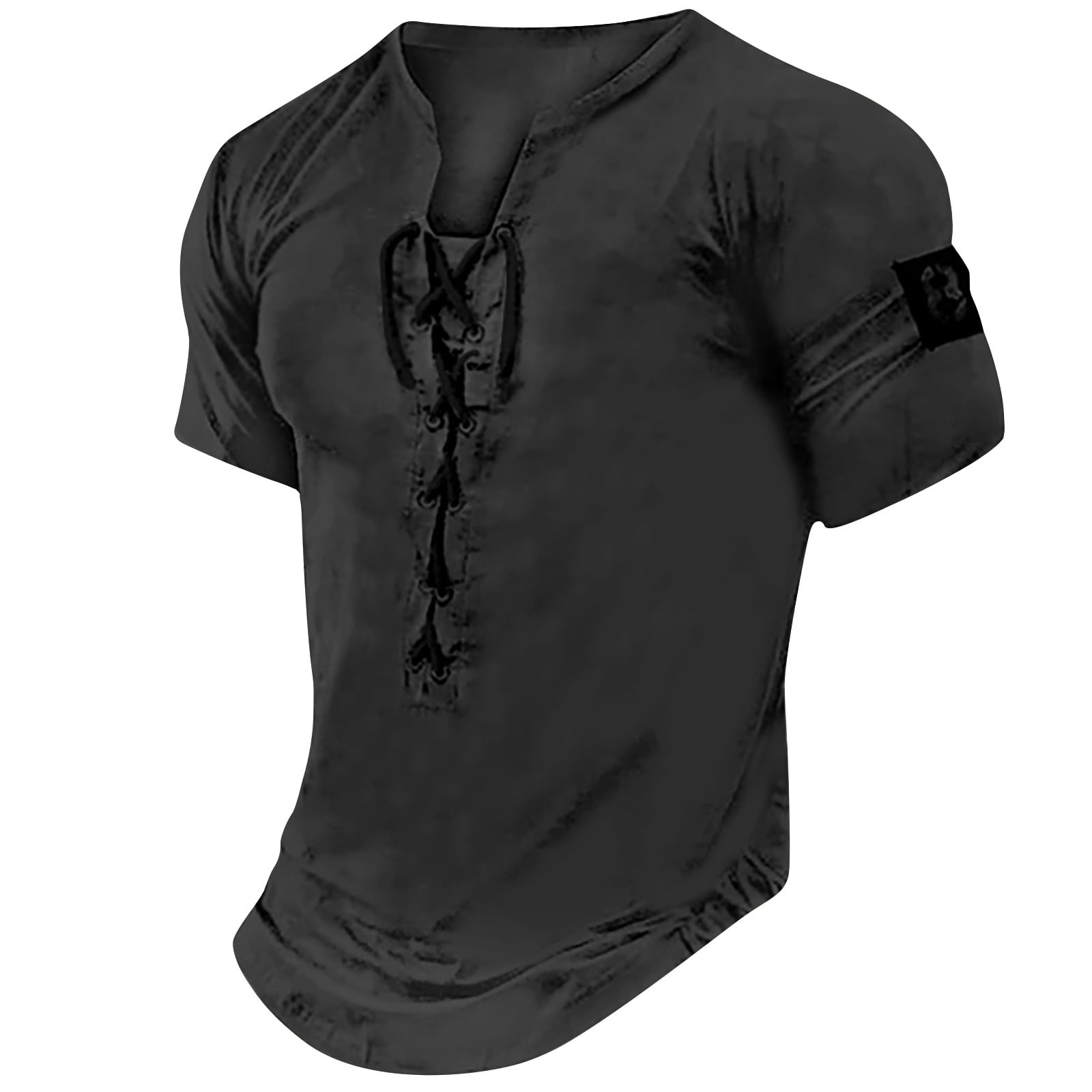 JingHai Mens Cotton T Shirts Clearance Casual Linen Hippie Shirts V