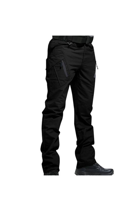 Mens Tactical Cargo Pants Stretch Combat Multi Pockets Assault Pants Lightweight Combat Military Pants Big and Tall Men Sports Pants Black L