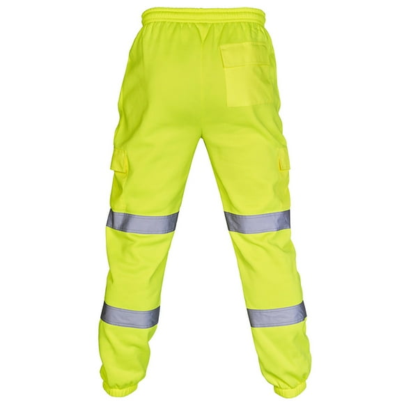 JingHai Reflective Safety Pants for Men High Visibility Waterproof Road Work Overalls Safety Cargo Pants Casual Trousers Big and Tall Men Sports Pants Cotton Linen Pants Green XXL