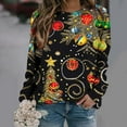 thumbnail image 1 of JingHai Ugly Christmas Sweatshirts Women Christmas Sweater Xmas Tree Sequin Top Winter Crewneck Family Holiday Outfits-Multicolor S, 1 of 5
