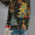 thumbnail image 1 of JingHai Ugly Christmas Sweatshirts Women Christmas Sweater Xmas Tree Sequin Top Winter Crewneck Family Holiday Outfits-Multicolor XL, 1 of 5