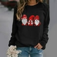 thumbnail image 1 of JingHai Women Ugly Christmas Sweater Cute Santa Print Knitted Pullover Sweaters Long Sleeve Xmas Holiday Loose Jumper-Black S, 1 of 4