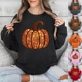 thumbnail image 1 of JingHai Women's Cute Halloween Sweatshirts Sequin Spooky Ghost Pumpkin Graphic Oversized Pullover Crewneck Long Sleeve Sweater Tops Red M, 1 of 6