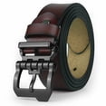 thumbnail image 1 of JingHao Mens Belt Big and Tall 30"-65",Genuine Leather Belts for Men,Casual Work Dress Jeans Belt,Black Brown Width 1.45(44"-46"/Belt Length 135cm, Coffee), 1 of 7