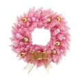 thumbnail image 1 of JingPin 15.7Inch Pink Christmas Wreath with Gold Accents & Bow - Heavy-Duty Holiday Decor for Door,Wall,Mantel,Glitter Thicken Shatterproof Garland Decoration for Door Wall Mantel Holiday Party Decor‌, 1 of 6