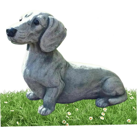 JingSL | 2025 New Dachshund Statue Realistic Resin Canine Figurine, Memorial Dog Decor Suitable for Home & Office (1PC)