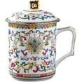 thumbnail image 1 of Jingdezhen Chinese Ceramic Household Tea Cup with Lid Bone China Water Cup Enamel Color Cup Office Cup Conference Cup, 1 of 2
