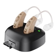Jinghao Personal Sound Amplifier Product BTE for Ears for Seniors Adults with Rechargeable Charging Dock