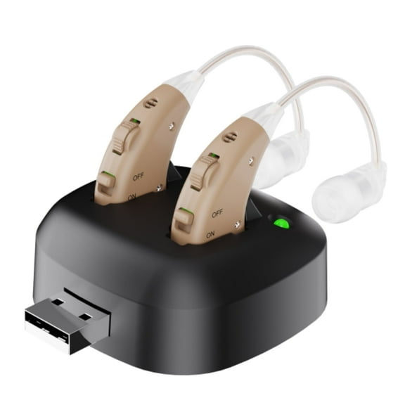Jinghao Personal Sound Amplifier Product BTE for Ears for Seniors Adults with Rechargeable Charging Dock