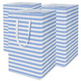 thumbnail image 1 of Jinghua 3Pcs 75L Laundry Basket Set, Freestanding Waterproof Collapsible Cotton Large Clothes Laundry Hamper with Handles，Blue, 1 of 7