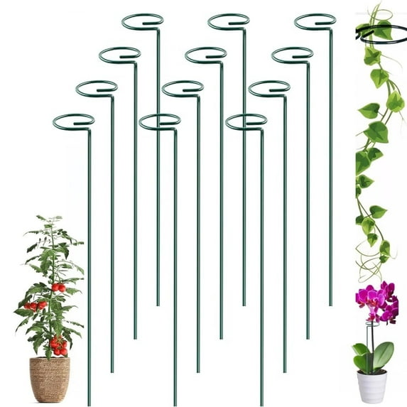 Jingjianm 12 Pack Plant Stakes, 16 Inch Plant Support Stakes, Plant Sticks Support, Flower Stakes for Plants Peony, Amaryllis, Marigold, Coreopsis, Tomato Seedling
