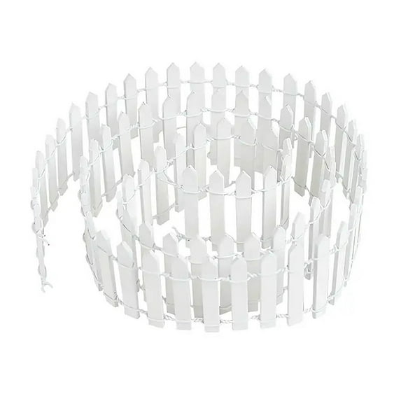 Jingjianm 90cm Miniature Fairy Garden Accessories Ornament Fence, Decorative White Picket Fence Border for Gardens and Lawns, White