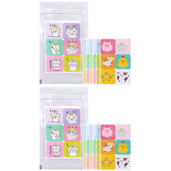 Jingjianm Cute Cartoon Animal Design Mosquito Repellent Stickers for Kids & Adults, Natural Insect Patch, 72 Stickers, Safe & Non-Toxic Multicolor