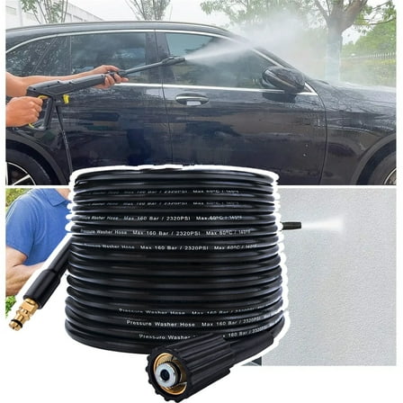 Jingjianm High-Pressure Washer Hose 50ft, 3600 PSI Heavy Duty Replacement Hose with Quick Connect, Durable & Flexible
