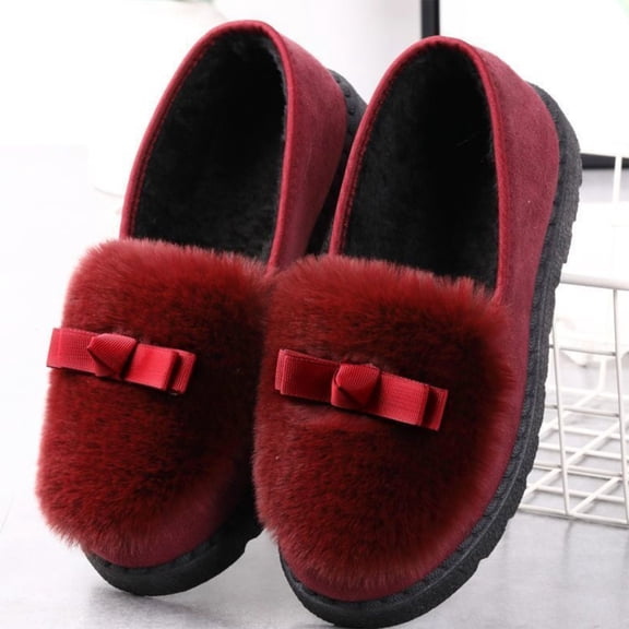 Jingjianm Winter Warm Cotton Slippers For Women, Indoor Flat Bottom Warm Bag, Cotton Shoes With Soft Sole, Hairy Postpartum Home 40
