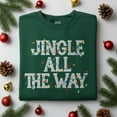thumbnail image 1 of Jingle All The Way Embroidered Sweatshirt, Christmas Lights Sweater, Festive Holiday Embroidered Shirt, Xmas Light Sweater Gift, 1 of 4